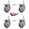 Service Caster 6 Inch Gray Polyurethane Swivel 10mm Stem Caster Set with Total Lock Brake SCC-TSTTL20S614-PPUB-M1015-4 - alternate 3